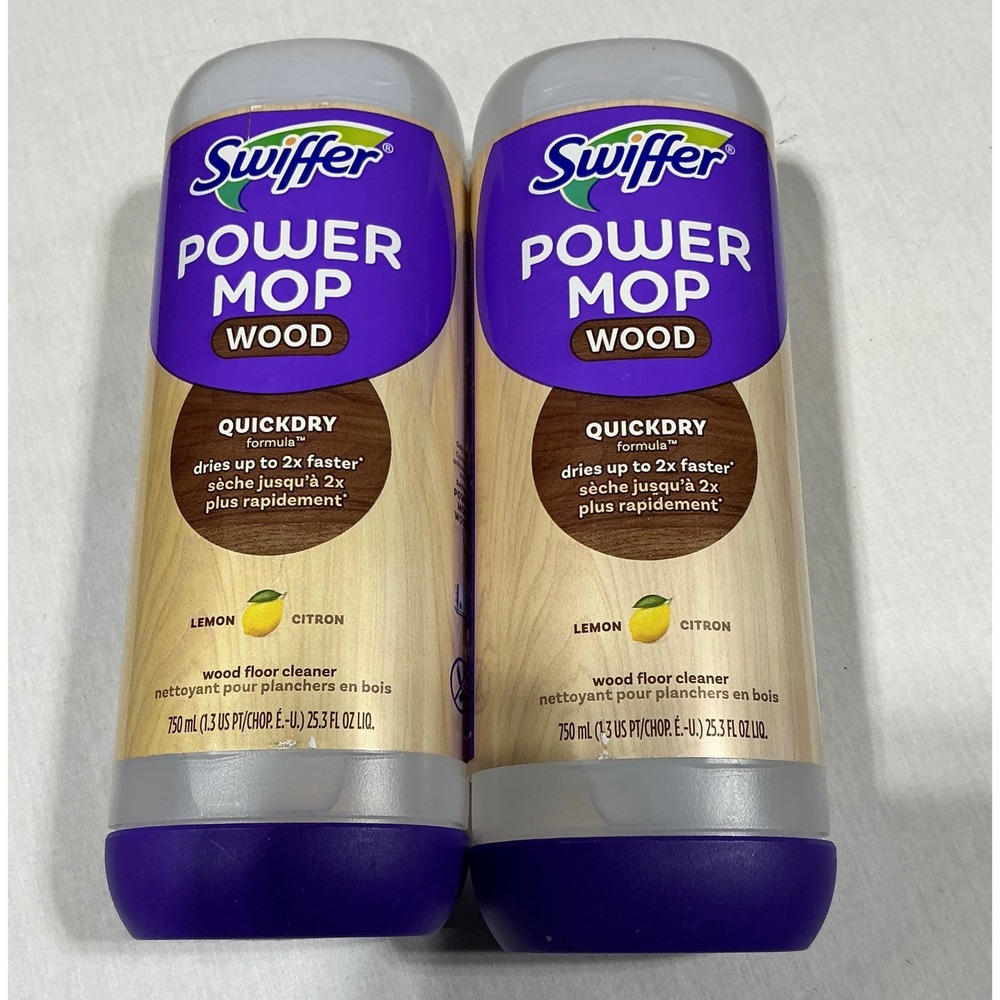 Swiffer PowerMop Wood Floor Cleaner Refill Lemon Scent‎ 750mL 2 Pack New